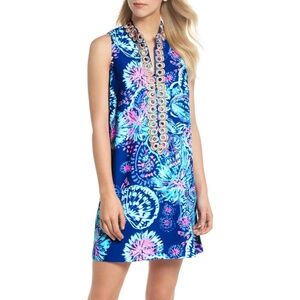 Lilly Pulitzer Womens Jane Shift - Deep Indigo Gypsea Girl Sz12